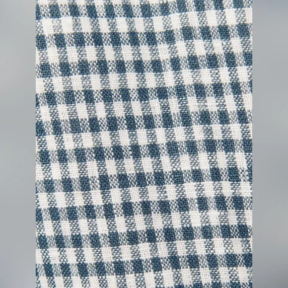 NEW Reformation Balia Midi Linen Dress in Slate Check Plaid Navy White | size 2 - Picture 8 of 16